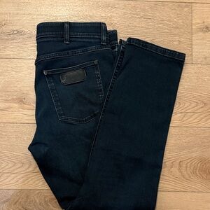 Wrangler Men's Dark Blue Straight Jeans
